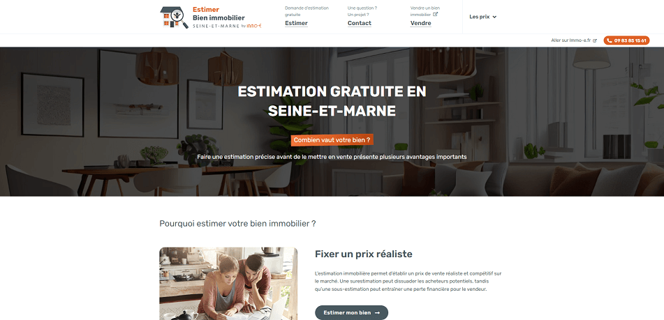 Page d'accueil du site estimer-bien-immobilier-seine-et-marne.fr